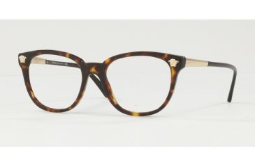 Image of Versace VE3242 Single Vision Prescription Eyeglasses 108-52 - Dark Havana Frame
