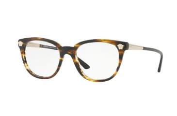 Image of Versace VE3242 Single Vision Prescription Eyeglasses 5202-52 - Striped Havana Frame
