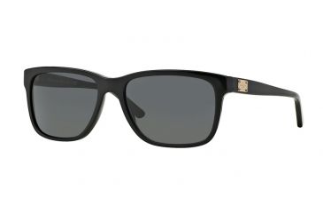 Image of Versace VE4249 Sunglasses GB1/87-58 - Shiny Black Frame, Gray Lenses
