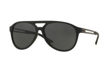 Image of Versace VE4312 Sunglasses 514187-60 - Black Rubber Frame, Grey Lenses