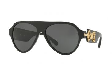Image of Versace VE4323 Sunglasses GB1/87-58 - Black Frame, Gray Lenses