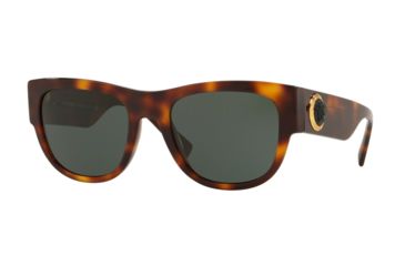 Image of Versace VE4359 Sunglasses 521771-55 - Havana Frame, Green Lenses