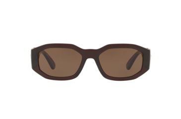 Image of Versace VE4361 Bifocal Prescription Sunglasses, 53mm, Transparent / Red, VE4361-388-73-53-BI