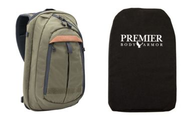 Image of Vertx Commuter Sling 2.0 17L Backpack with Premier Body Armor Black Ballistic Panel, Ranger Green, F1 VTX5011 RGN NA-KIT1
