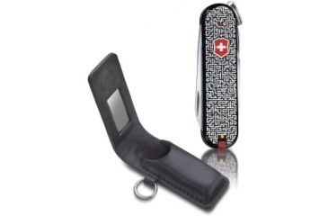 Image of Victorinox Classic SD- Limited Edition w/ Leather Mirrored Pouch, Labyrinth / Black Pouch 58229