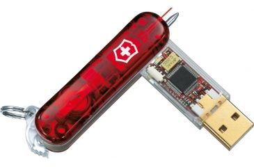 Image of Victorinox USB Flash Drives - Victorinox SwissFlash Laser Flight 16GB Swiss Army Flash Drives Ruby, Storage Victorinox USB Flash Drive