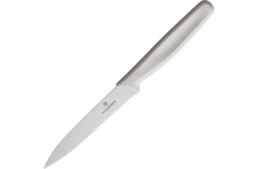 Image of Victorinox Utility Serrated White Knife, 4 satin finish serrated stainless blade, White polypropylene handle, 6.7737
