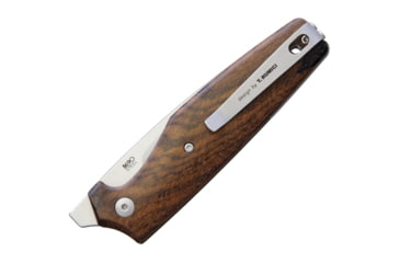 Image of Viper Dan 1 Folding Knife, 4.5in Closed, 3in Satin Bohler N690 SS Clip Point Blade, Ziricote Wood Handle, Pocket Clip, Designed By Tommaso Rumici, V5928ZI