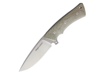 Image of Viper Ganghi Knife, 9.75in Overall, 4.5in Satin Bohler N690 SS Blade, Green Canvas Micarta Handle, Brown Leather Sheath, V4882CV