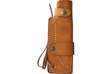 Image of Viper Ganghi Knife, 9.75in Overall, 4.5in Satin Bohler N690 SS Blade, Grooved Bocote Wood Handle, Brown Leather Sheath, V4880BC