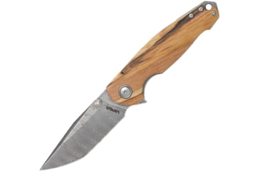 Image of Viper Katla Damascus Folding Knife by Jesper Voxnaes, 3.25in, Damascus Steel Blade, Flammed Poplar Wood Handle, VA5985PI