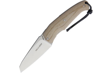 Image of Viper Novis Linerlock Folding Knife, 4in Closed, 3in Satin Bohler M390 SS Blade, Tan Canvas Micarta Handle, Black Leather Pouch, V5972CM