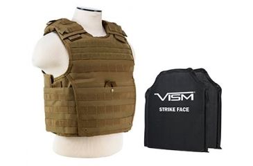 Image of Vism 2963 Series Expert Plate Carrier includes two BSC1012 Soft Ballistic Panels - Shooters Cut, Tan BSCVPCVX2963T-A