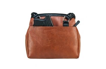 Image of Vism Concealed Carry Braided Tote Bag, Brown w/Black, BWF003