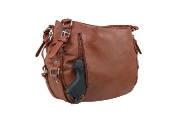 Image of Vism Concealed Carry Quilted Hobo Bag/BROWN, Brown, BWD003