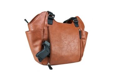 Image of Vism Concealed Carry Quilted Hobo Bag, Brown w/Black, Large, BWM003