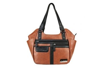 Image of Vism Concealed Carry Quilted Hobo Bag, Brown w/Black, Large, BWM003