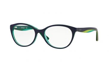 Image of Vogue VO2962F Single Vision Prescription Eyeglasses 2311-53 - Blue/yellow Fluo/tr Aqua Frame