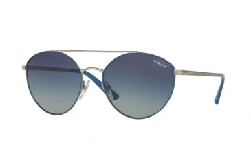 Image of Vogue VO4023S Sunglasses 50254L-56 - Matte Blue/silver Frame, Light Grey Gradient Dark Blue Lenses