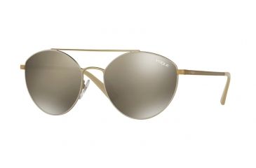 Image of Vogue VO4023S Sunglasses 996/5A-56 - Matte Cream/pale Gold Frame, Light Brown Mirror Dark Gold Lenses