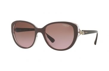 Image of Vogue VO5092SB Sunglasses 246514-53 - Top Dark Violet/serigraphy Frame, Pink Gradient Lenses
