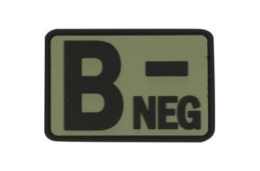 Image of Voodoo Tactical Blood Type Rubber Patch, B-, OD Green, 07-0994004000