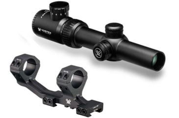 Image of Vortex Crossfire II 1-4x24mm Rifle Scope, 30 mm Tube, SFP, V-Brite Reticle, Anodized Black w/ Cantilever Ring Mount, CF2-31037-KIT3