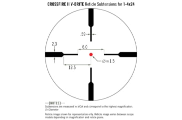 Image of Vortex Crossfire II 1-4x24mm Rifle Scope, 30 mm Tube, SFP, V-Brite Reticle, Anodized Black, CF2-31037