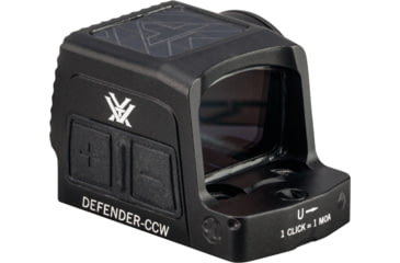 Image of Vortex Defender-CCW Enclosed Solar Micro Prismatic Red Dot Sight, 1x20.2mm, 3 MOA Reticle, Black, DFCCW-MRD3-E