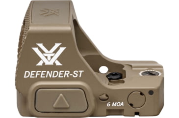 Image of Vortex Optics OPMOD Defender-ST 1x Reflex Micro Red Dot, 6 MOA Dot, Tan, 843829145855