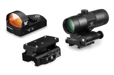 Image of Vortex Venom Red Dot Sight, 1x26.5mm, 6 MOA Dot Reticle, Black w/ Vortex QR Red Dot Mount and VMX-3T Magnifier w/ Flip Mount, VMD-3106-KIT1