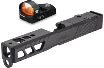 Image of Vortex Venom Red Dot Sight, 1x26.5mm, 3 MOA Dot Reticle, Black and TRYBE Defense Pistol Slide, Glock 19, Gen 3, Venom Cut, Version 2, Black Cerakote