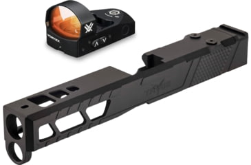 Image of Vortex Venom Red Dot Sight, 1x26.5mm, 3 MOA Dot Reticle, Black and TRYBE Defense Pistol Slide, Glock 19, Gen 5, Venom Cut, Version 2, Black Cerakote