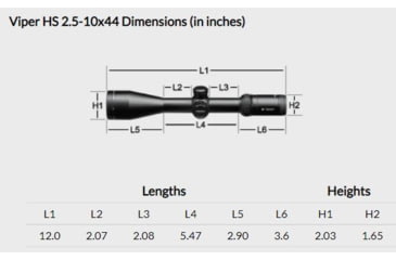 Image of Vortex Viper HS 2.5-10x44mm Rifle Scope, 30mm Tube, Second Focal Plane, Black, Hard Anodized, Non-Illuminated Dead-Hold BDC Reticle, MOA Adjustment, VHS-4303