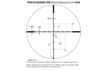 Image of Vortex Viper HS 4-16x50mm Rifle Scope, 30mm Tube, Second Focal Plane, Black, Hard Anodized, Non-Illuminated Dead-Hold BDC Reticle, MOA Adjustment, VHS-4307