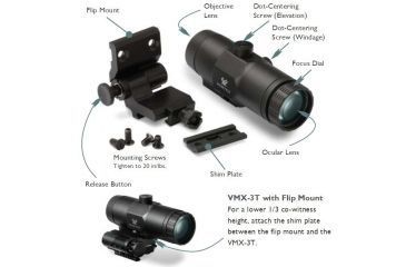 Image of Vortex VMX-3T Magnifier with Flip Mount VMX-3T