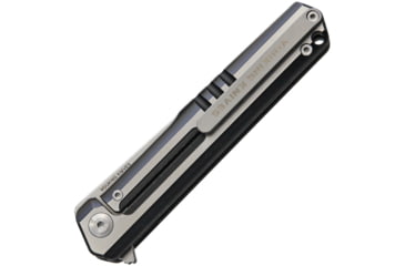 Image of Vouking Knives T01 Framelock Folding Knife, 4.25in Closed, 3in Stonewash Bohler M390 SS Blade, Titanium Handle, Pocket Clip, Black Stonewash And Satin Handle, T01BLCS