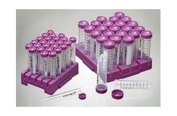 Image of VWR High-Performance Centrifuge Tubes with Flat or Plug Caps, Polypropylene, Sterile 3137-345-306 Conical-Bottom Centrifuge Tubes 15 Ml Tubes With Plug Caps