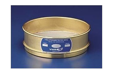 Image of VWR Testing Sieves, 12 Brass Frame, Stainless Steel Wire Cloth 100BS12F Full Height