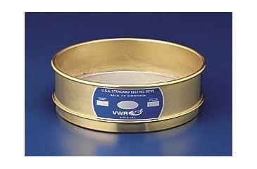 Image of VWR Testing Sieves2 Brass Frame, Each, Stainless Steel Wire Cloth Intermediate Height, 100BS12I