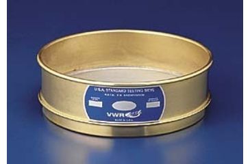 Image of VWR Testing Sieves, 12 Brass Frame, Stainless Steel Wire Cloth 70BS12I Intermediate Height