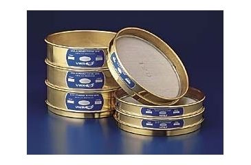 Image of VWR Testing Sieves, 8 Brass Frame, Stainless Steel Wire Cloth 3.5BS8F Full Height