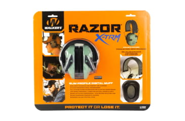 Image of Walkers Razor X-TRM, Electronic Digital Ear Muffs, Sage Green, Blister Packaging