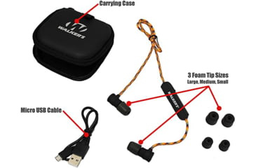 Image of Walkers Flexible Bluetooth Neckband Ear Buds, 30 dB NRR,  Blue, GWP-RP-BT