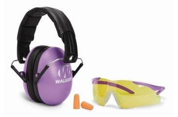 Image of Walker's Youth &amp; Women Earmuffs and Shooting Glasses Kit, Purple, GWP-YWFM2GFP-PU