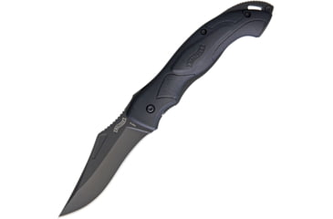 Image of Walther TFK IV Framelock Folding Knife, 5.25in Closed, 3.5in Black 440C SS Blade, Black Nylon Handle With Black SS Back Handle, Pocket Clip, Black Nylon Belt Sheath, Black, 5.0778-US
