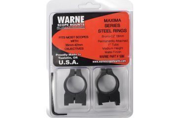 Image of Warne Maxima Steel Rings, 1in, CZ 550 19mm Grooved Receiver, PA, Medium - Matte 1BM