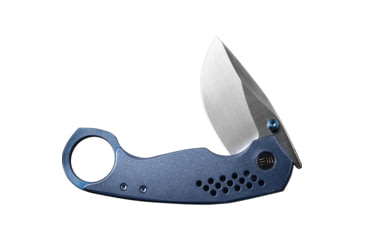 Image of We Knife Co Ltd Envisage Blue Folding Knife, 4.88in Closed, 2.38in Satin CPM-20CV Stainless Drop Point Blade, Blue Stonewash Titanium Handle, Nylon Sheath, WE22013-4