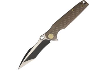 Image of We Knife Co Ltd Framelock Tanto Blk/Satin Brz Folding Knife,4in,S35VN Steel,Standard Edge,Tanto,Black and Satin,Titanium Handle WE612I