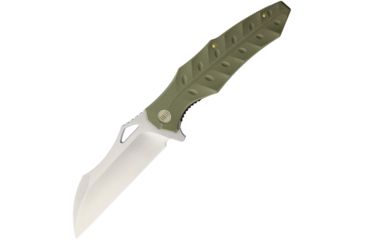 Image of We Knife Co Ltd Green G10 Handle Satin Blade Folding Knife,4in,D2 Tool Steel,Sheepsfoot,Green,G10 Handle WE701B